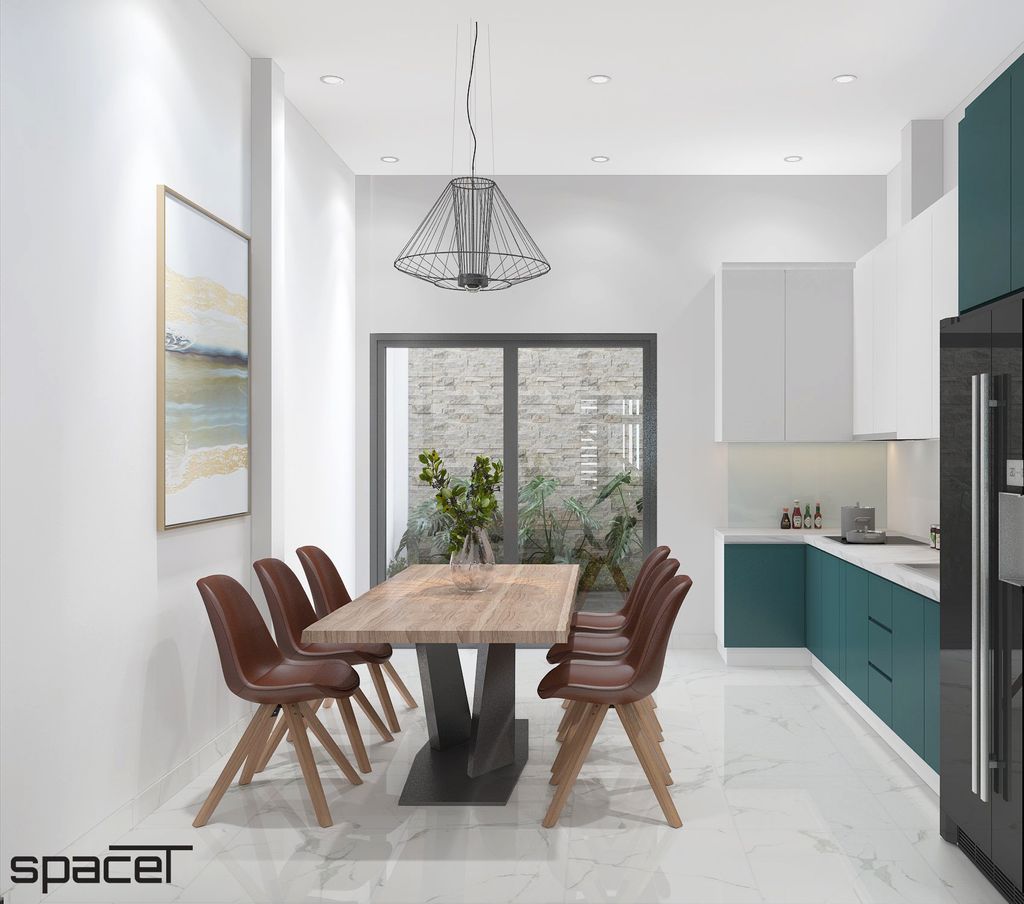 Phòng bếp, Phòng ăn - Nhà phố Gò Vấp 132m2 - Phong cách Modern  | Space T