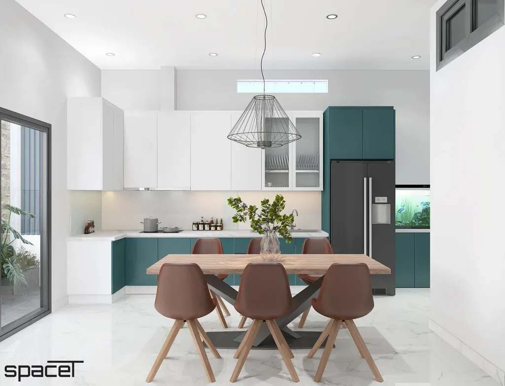 Phòng bếp, Phòng ăn - Nhà phố Gò Vấp 132m2 - Phong cách Modern | Space T