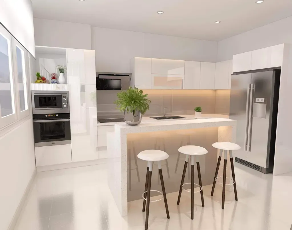Phòng bếp - Nhà phố Quận 11 268m2 - Phong cách Modern + Scandinavian | Space T