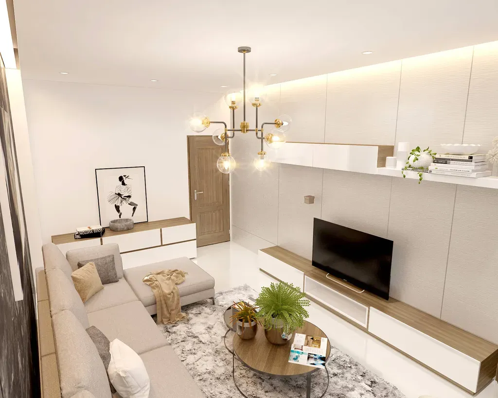 Phòng khách - Nhà phố Quận 11 268m2 - Phong cách Modern + Scandinavian | Space T