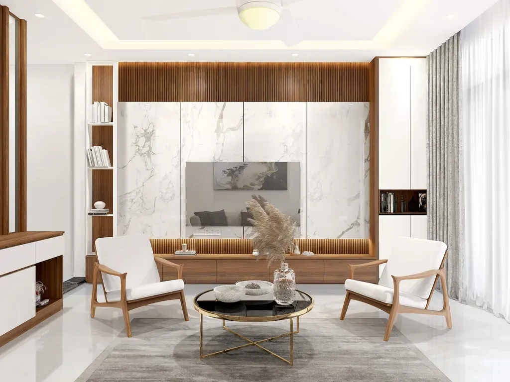 Phòng khách - Nhà phố Bình Dương - Phong cách Modern + Scandinavian | Space T