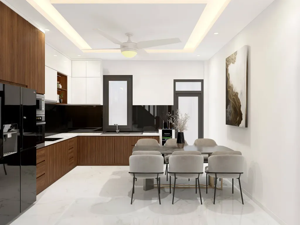 Phòng bếp, Phòng ăn - Nhà phố Bình Dương - Phong cách Modern + Scandinavian | Space T