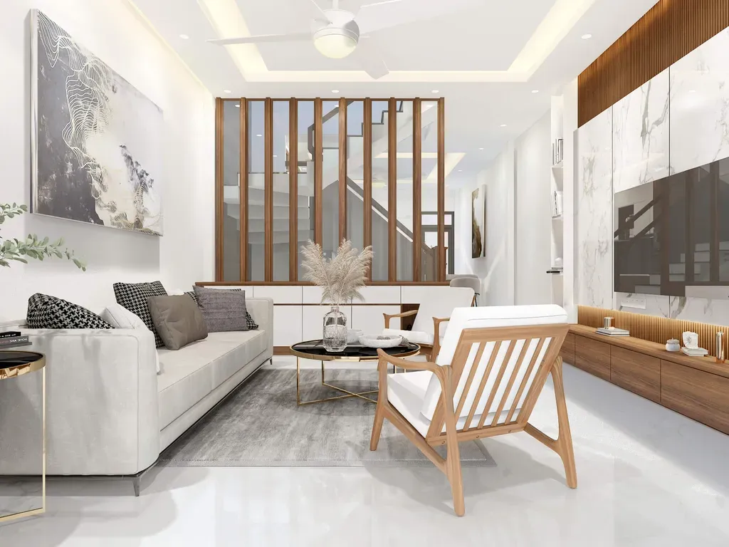 Phòng khách - Nhà phố Bình Dương - Phong cách Modern + Scandinavian | Space T