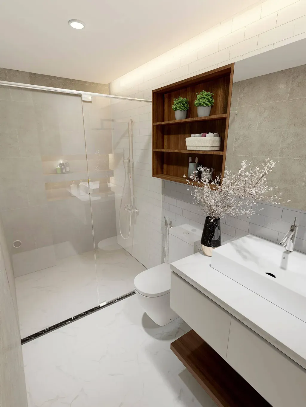 Phòng tắm - Nhà phố Bình Dương - Phong cách Modern + Scandinavian | Space T