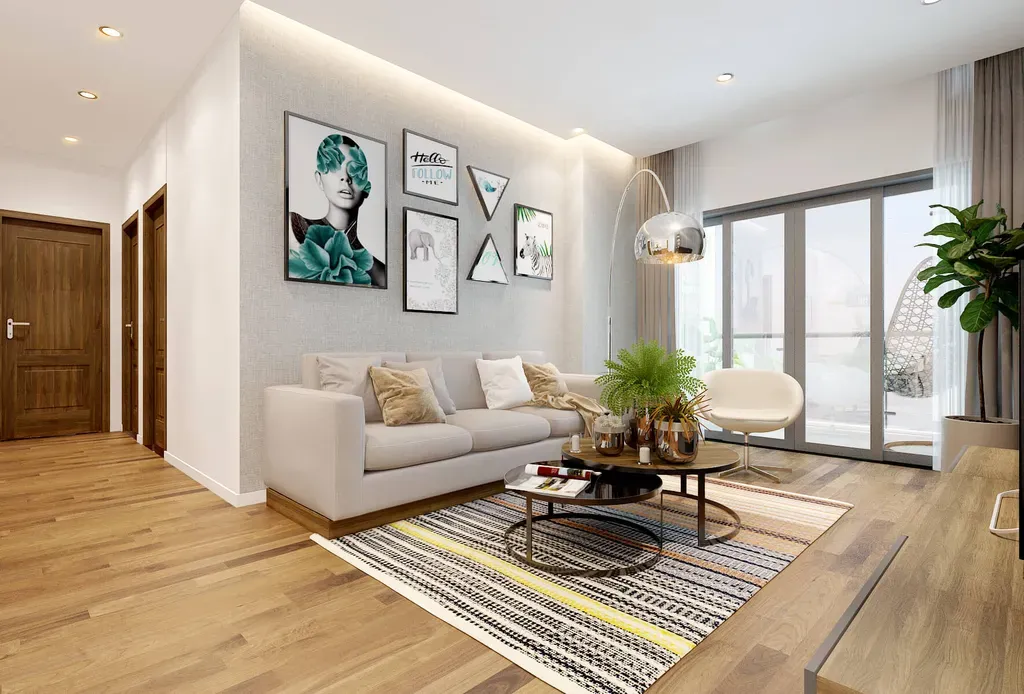 Phòng khách - Căn hộ Sunrise Riverside Nhà Bè 103m2 - Phong cách Scandinavian + Modern | Space T