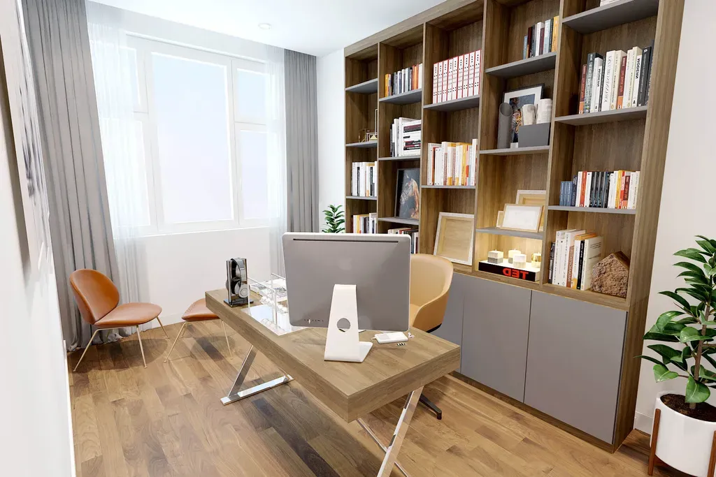 Phòng làm việc - Căn hộ Sunrise Riverside Nhà Bè 103m2 - Phong cách Scandinavian + Modern | Space T