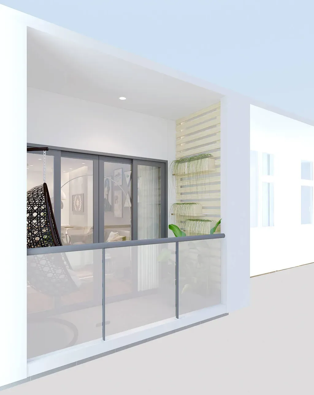 Lô gia - Căn hộ Sunrise Riverside Nhà Bè 103m2 - Phong cách Scandinavian + Modern | Space T
