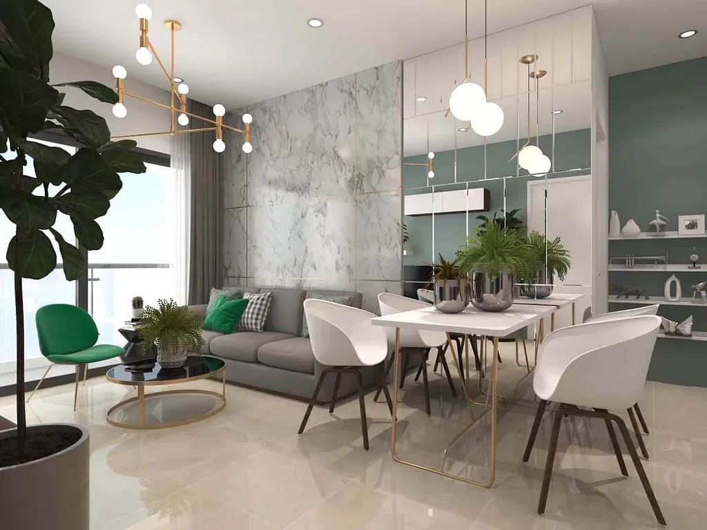 Phòng khách, Phòng ăn - Căn hộ Millennium Quận 4 - Phong cách Modern | Space T