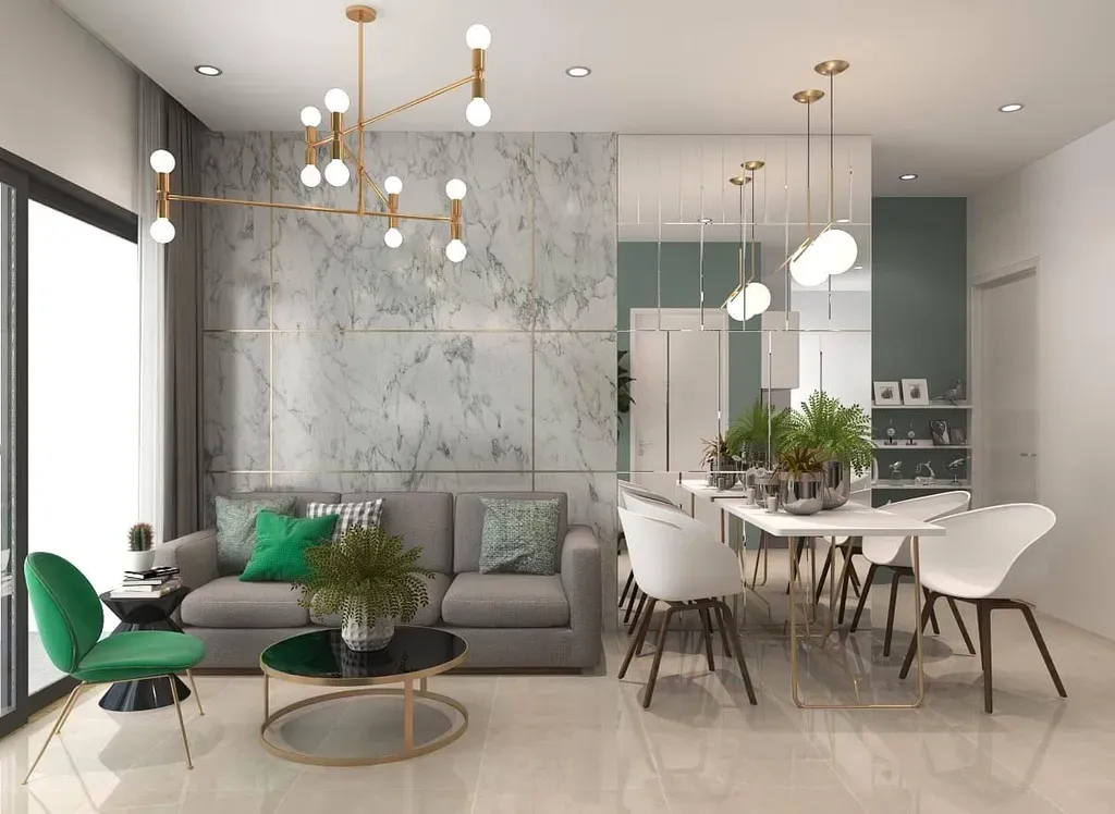 Phòng khách, Phòng ăn - Căn hộ Millennium Quận 4 - Phong cách Modern | Space T