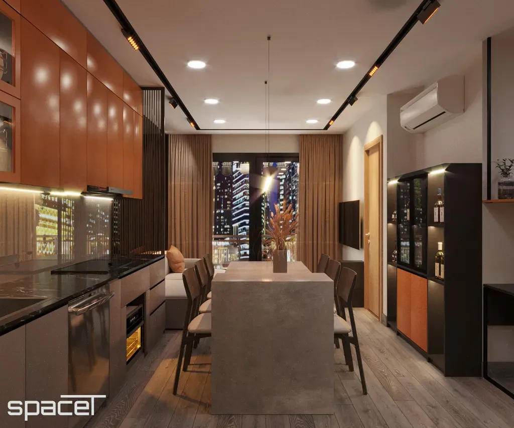 Phòng ăn - Căn hộ The Rainbow (Vinhomes Grand Park) - Phong cách Modern | Space T