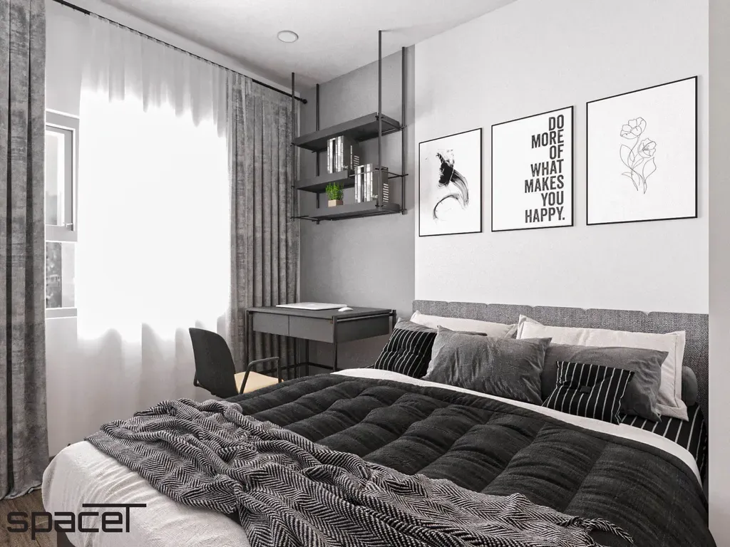 Phòng ngủ - Căn hộ Topaz Elite Quận 8 - Phong cách Modern | Space T