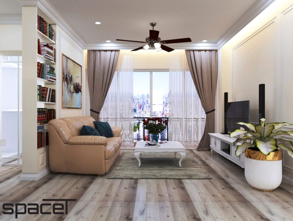 Phòng khách - Căn hộ Sunrise Cityview Quận 7 - Phong cách Neo Classic  | Space T