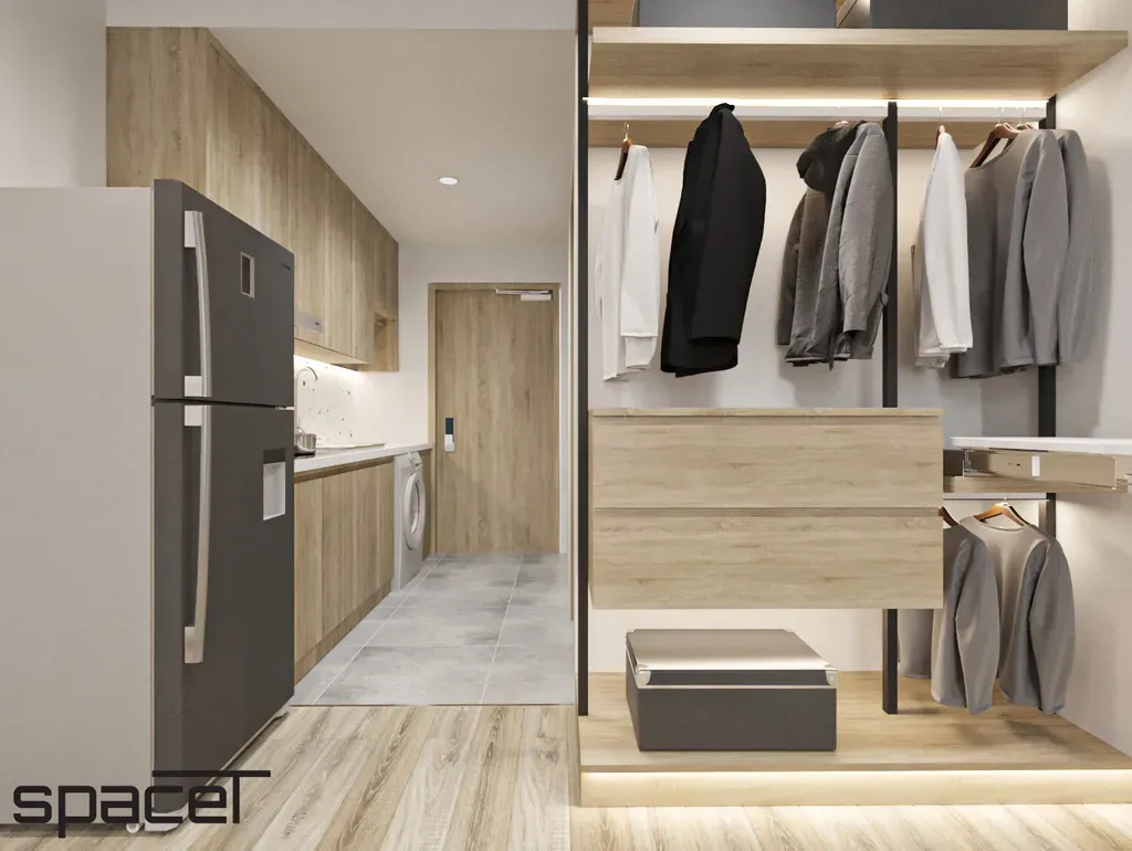 Phòng bếp - Căn hộ studio Rivergate Residence Quận 4 27m2 - Phong cách Japandi | Space T