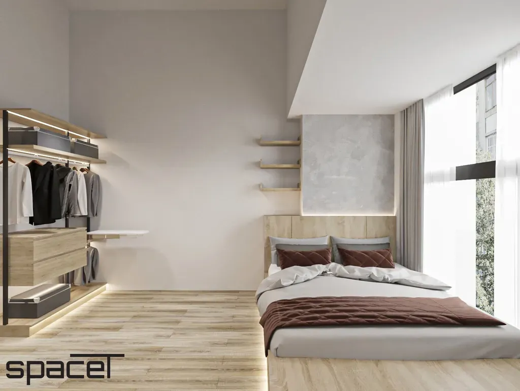 Phòng ngủ - Căn hộ studio Rivergate Residence Quận 4 27m2 - Phong cách Japandi | Space T