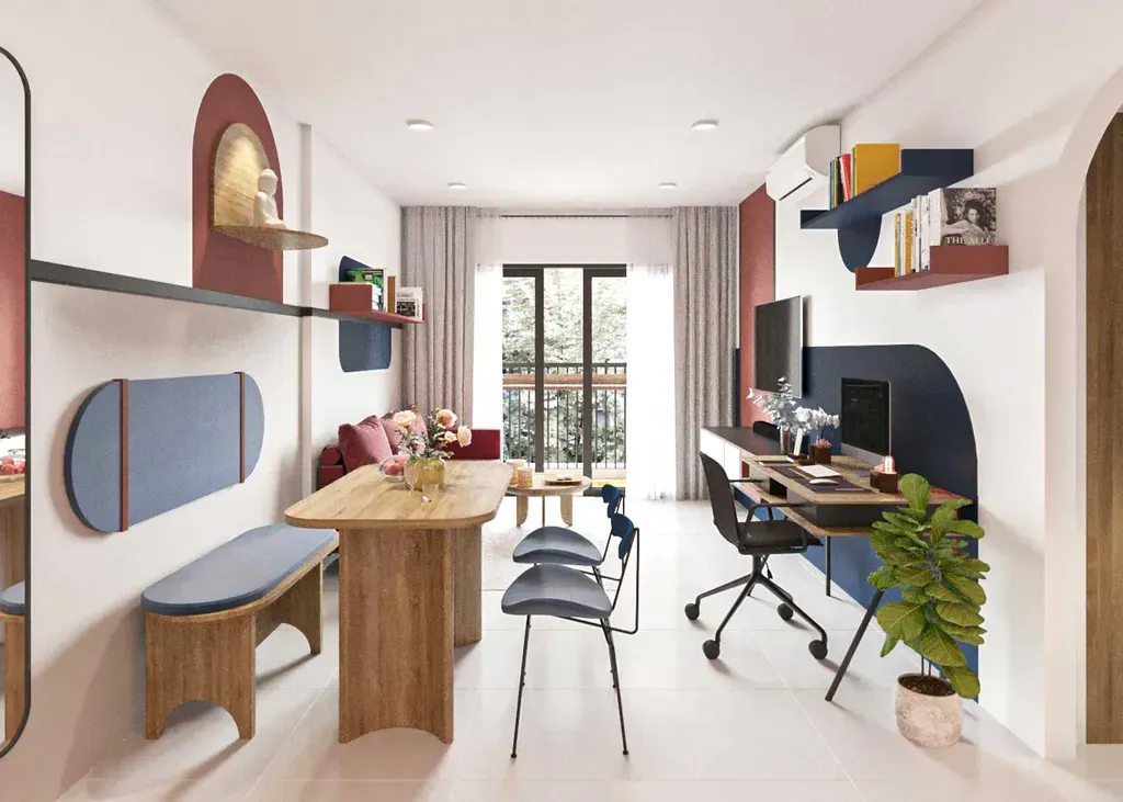 Căn hộ Goldora Plaza Nhà Bè 62m2 - Phong cách Color Block Căn hộ Goldora Plaza Nhà Bè 62m2 - Phong cách Color Block