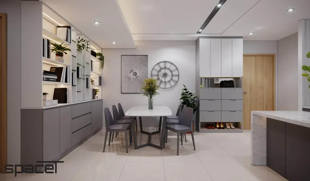 Phòng ăn, Lối vào - Căn hộ Emerald Precinct (Celadon City) - Phong cách Modern | Space T