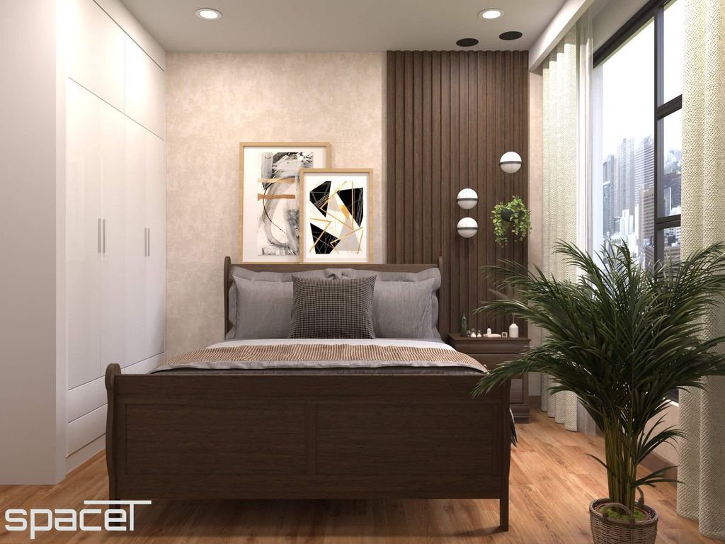 Phòng ngủ - Căn hộ Sunwah Pearl (Golden House) - Phong cách Indochine  | Space T