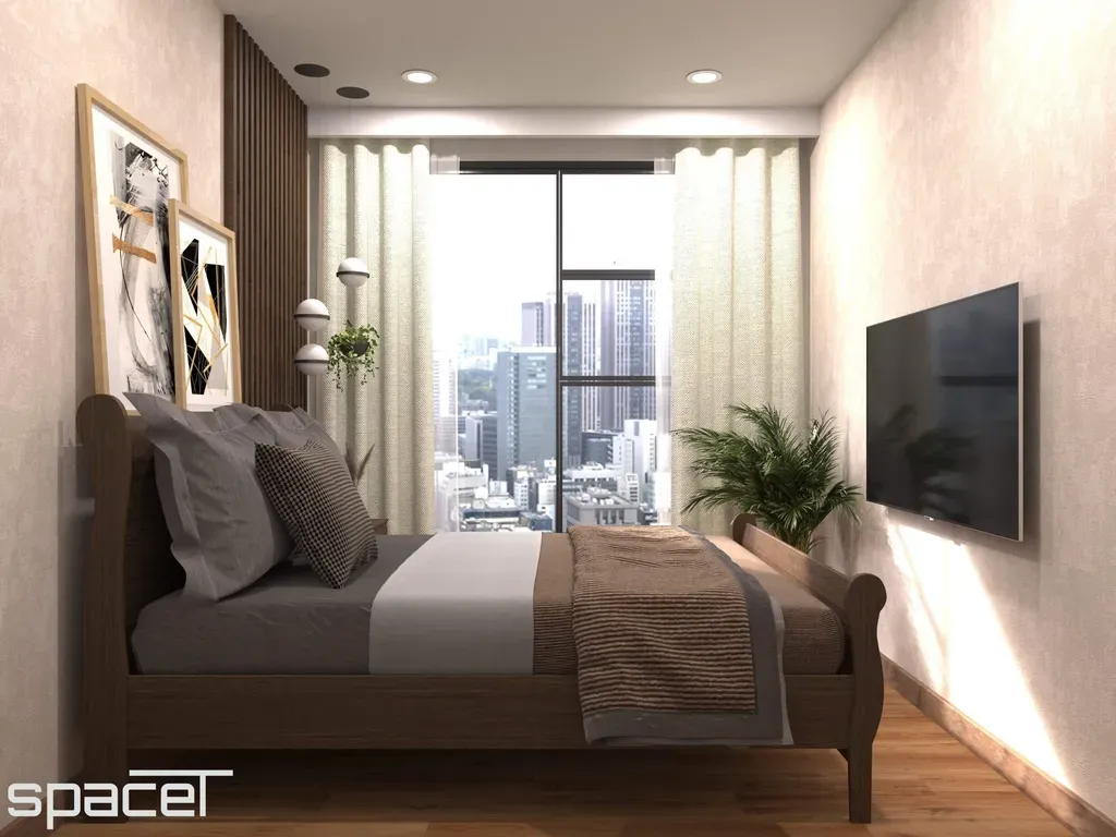 Phòng ngủ - Căn hộ Sunwah Pearl (Golden House) - Phong cách Indochine | Space T