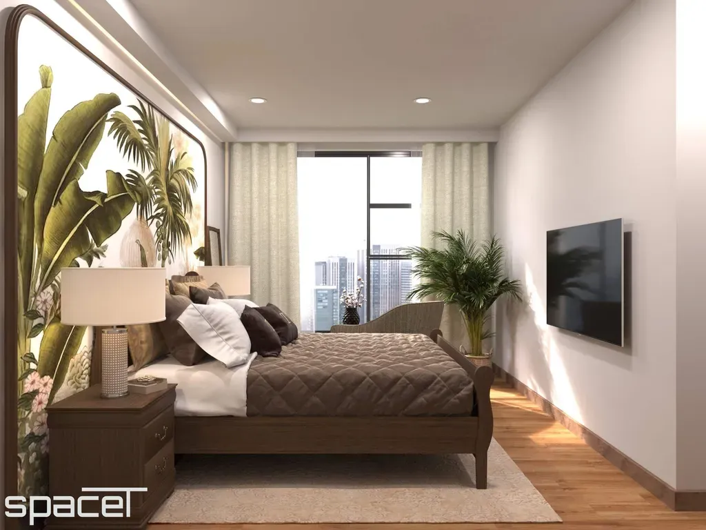 Phòng ngủ - Căn hộ Sunwah Pearl (Golden House) - Phong cách Indochine | Space T