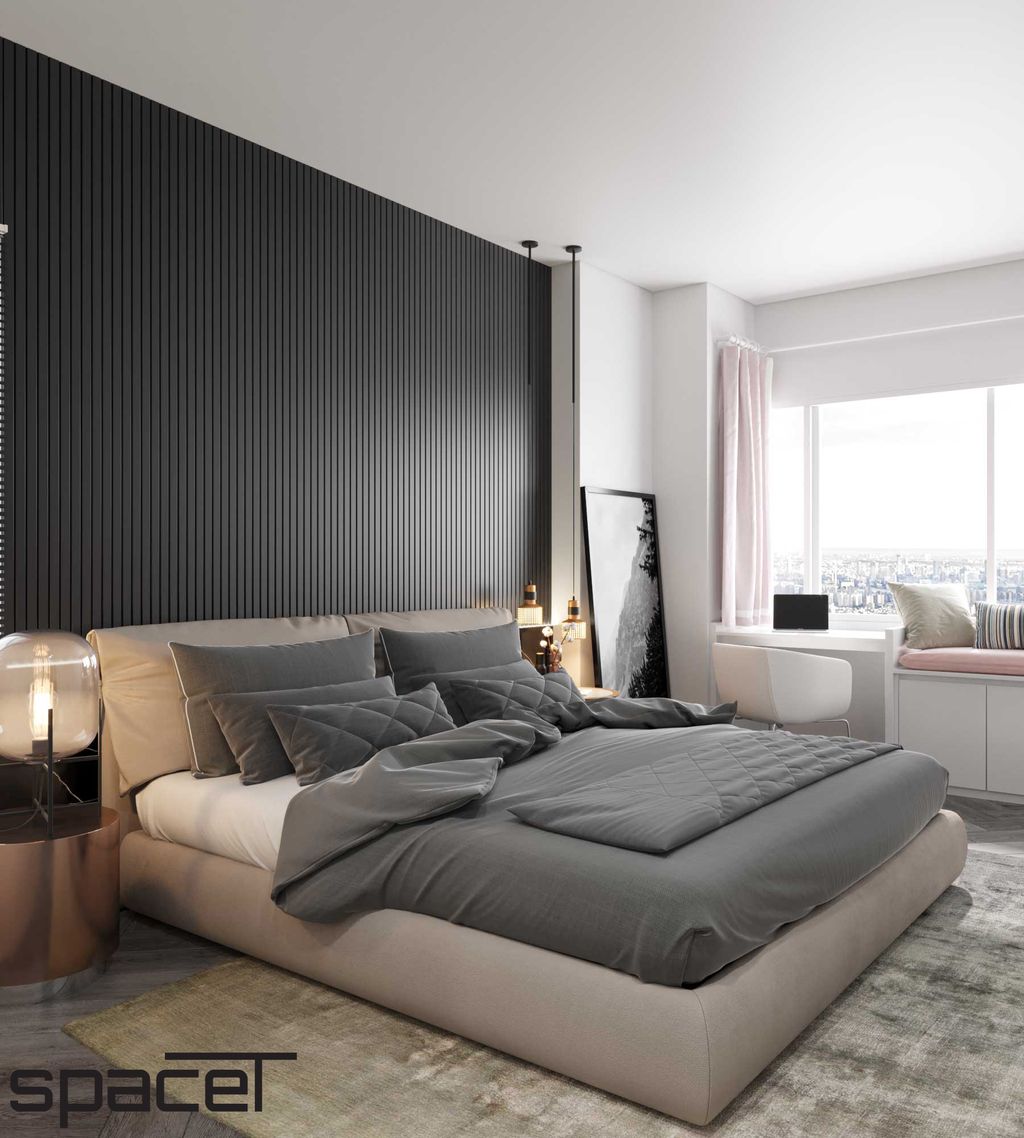 Phòng ngủ - Căn hộ Midtown 1PN - Phong cách Modern  | Space T