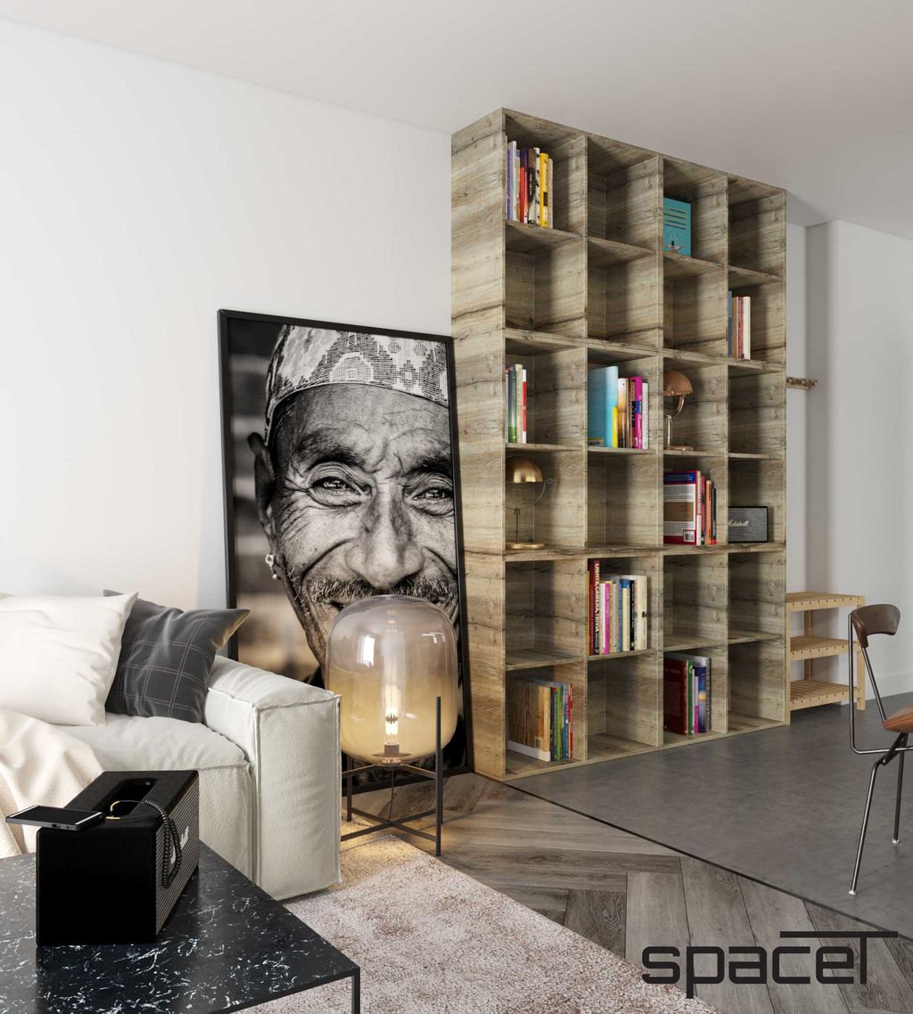 Phòng khách - Căn hộ Midtown 1PN - Phong cách Modern  | Space T