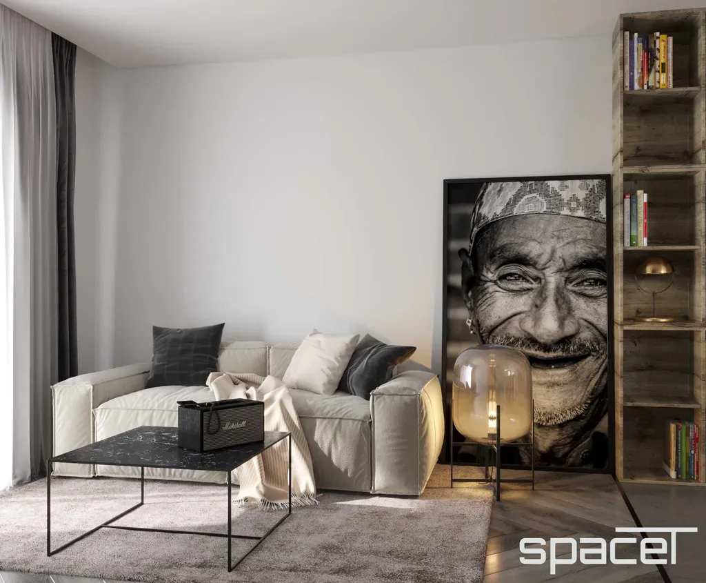 Phòng khách - Căn hộ Midtown 1PN - Phong cách Modern | Space T