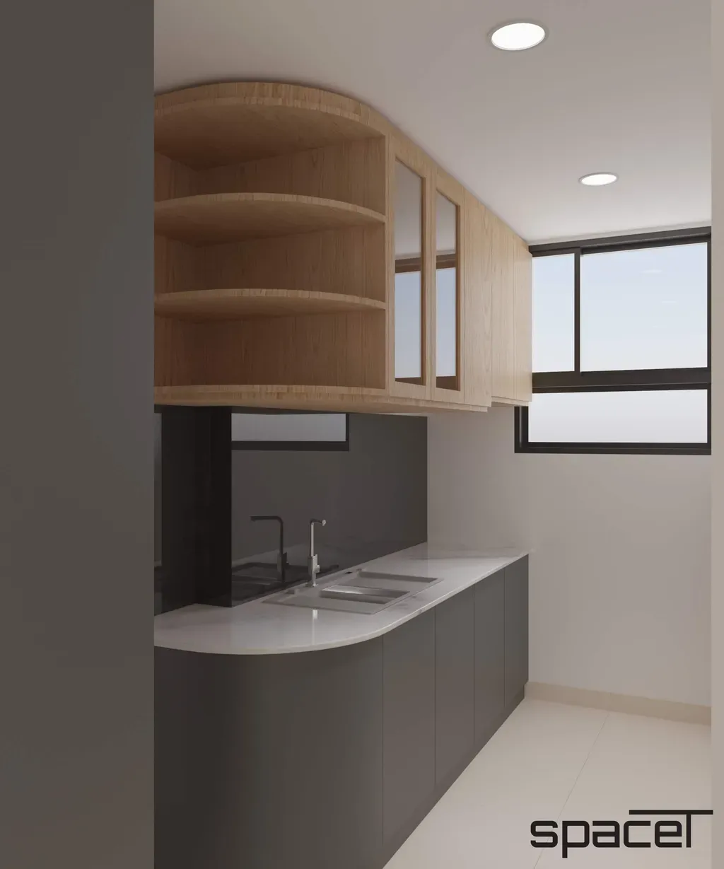 Phòng bếp - Căn hộ The Sun Avenue Quận 2 51m2 - Phong cách Modern | Space T
