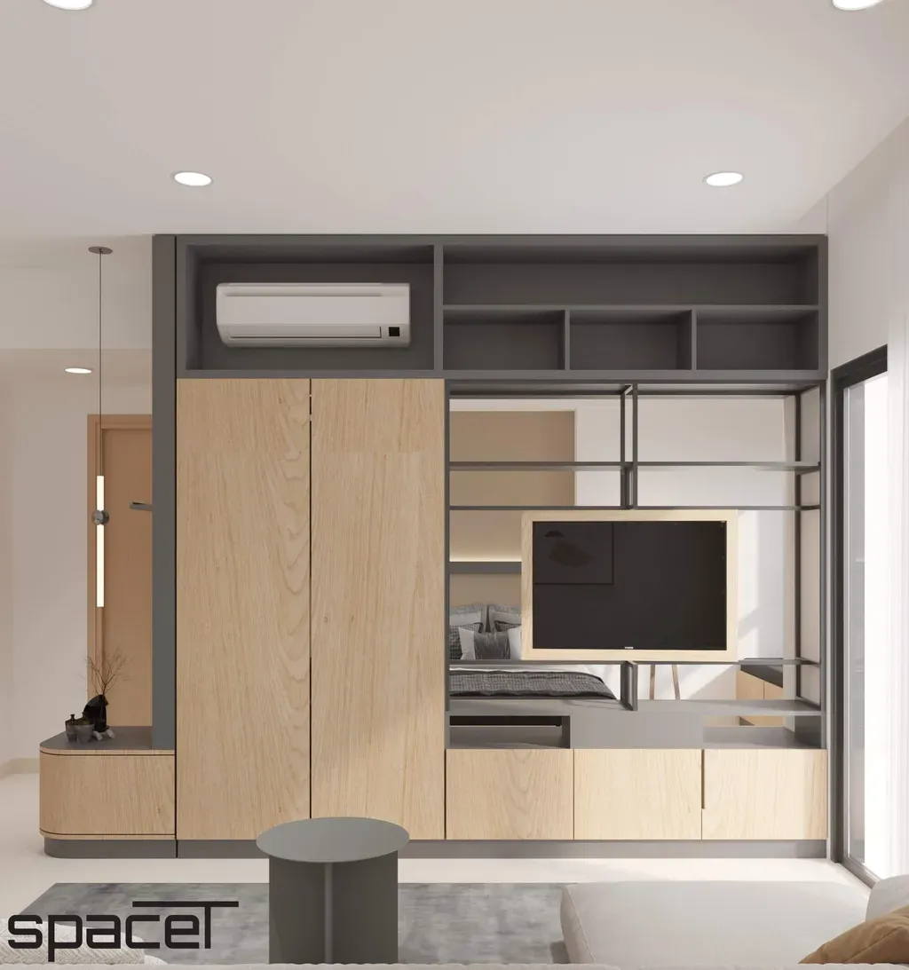 Phòng khách - Căn hộ The Sun Avenue Quận 2 51m2 - Phong cách Modern | Space T