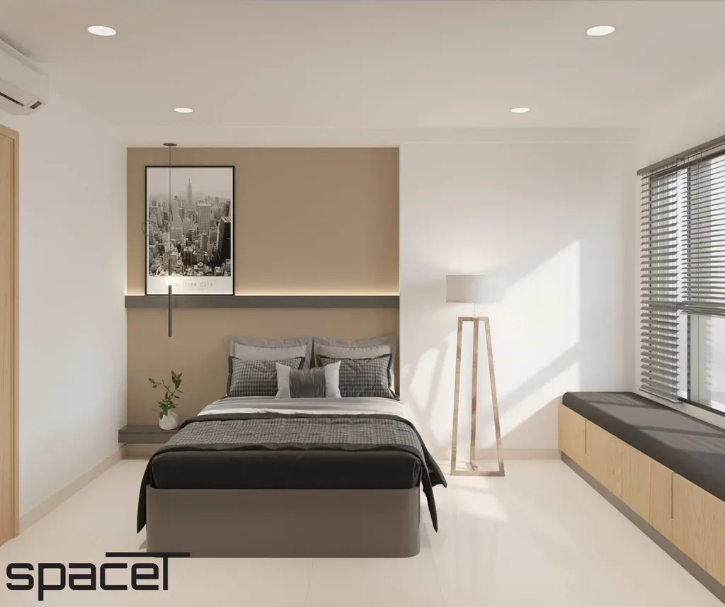 Phòng ngủ - Căn hộ The Sun Avenue Quận 2 51m2 - Phong cách Modern | Space T