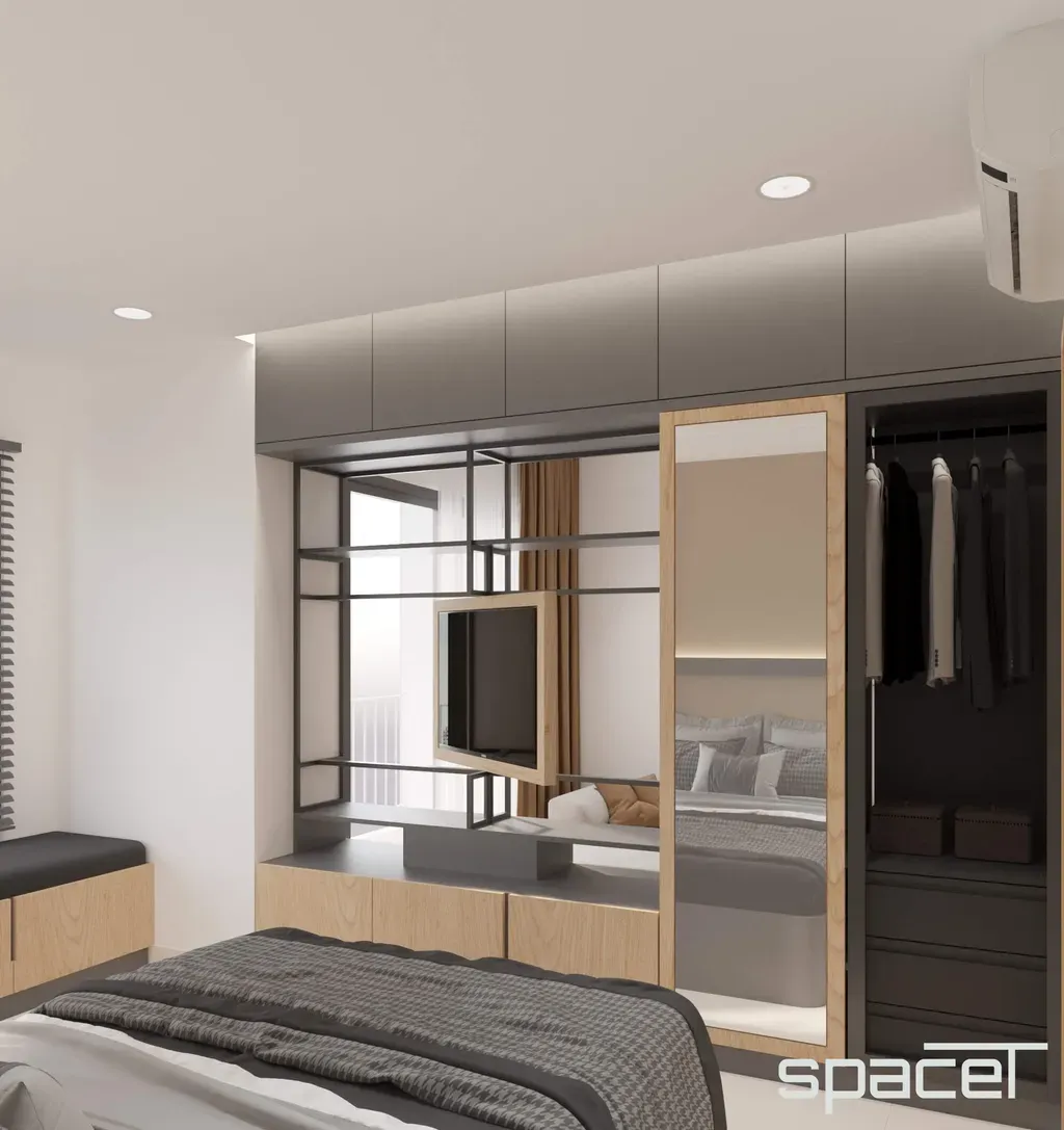Phòng ngủ - Căn hộ The Sun Avenue Quận 2 51m2 - Phong cách Modern | Space T