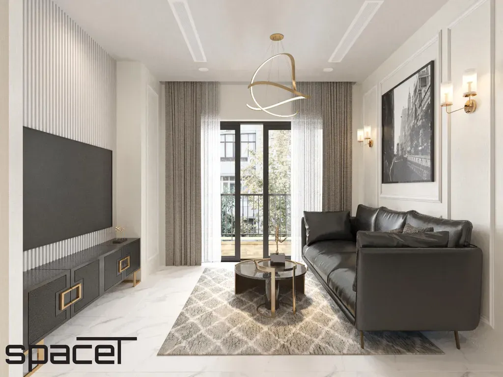 Phòng khách - Căn hộ Vinhomes Central Park - Phong cách Neo Classic | Space T