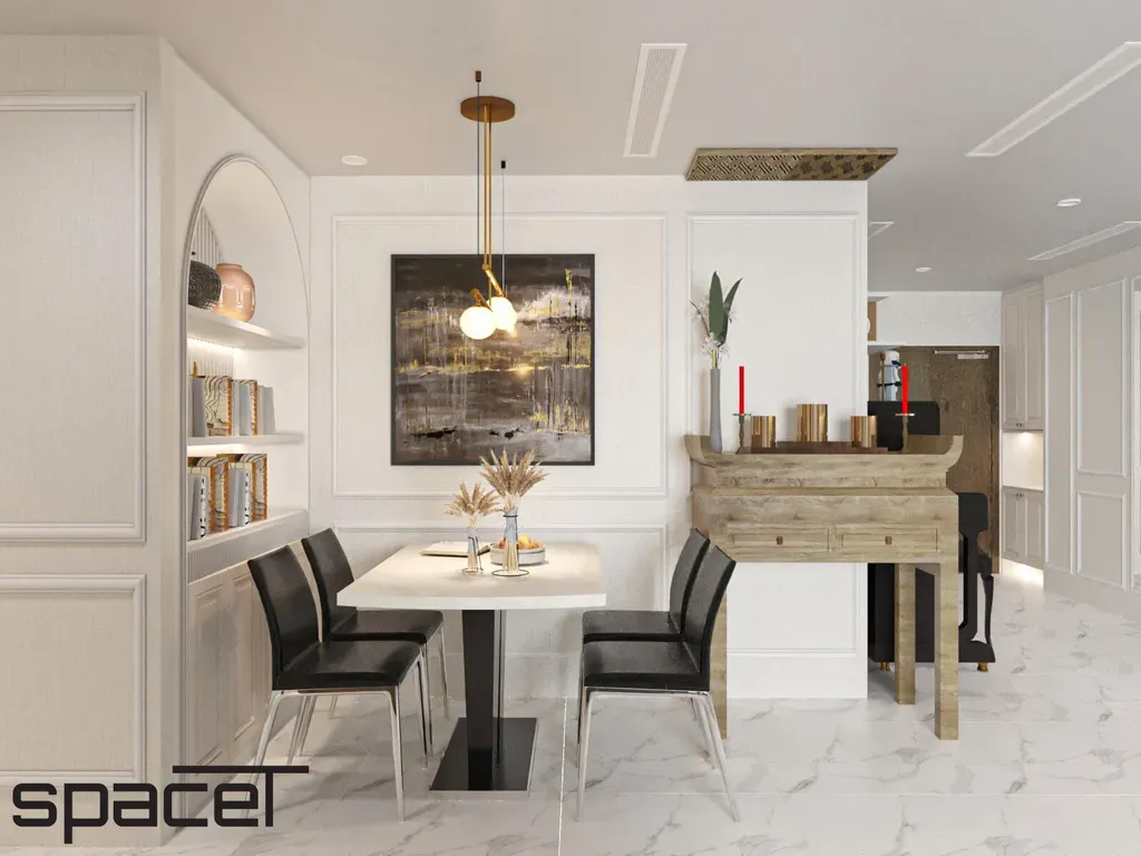 Phòng ăn - Căn hộ Vinhomes Central Park - Phong cách Neo Classic | Space T