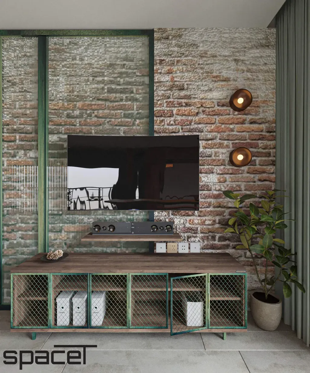 Phòng khách - Căn hộ The Origami (Vinhomes Grand Park) - Phong cách Industrial | Space T