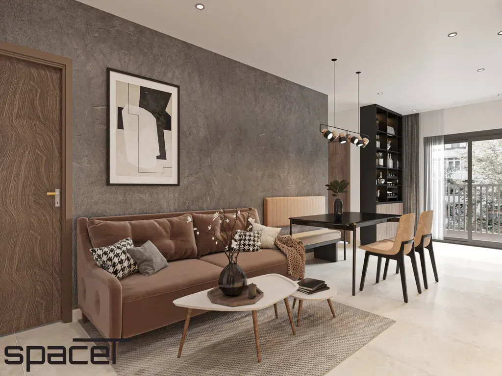 Phòng khách, Phòng ăn - Căn hộ Stown Bình Dương - Phong cách Modern | Space T