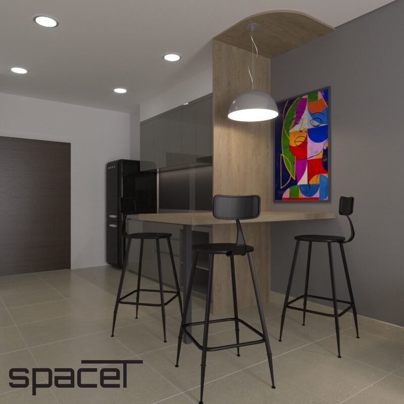 Phòng bếp, Phòng ăn - Căn hộ Sky 89 Quận 7 - Phong cách Modern  | Space T