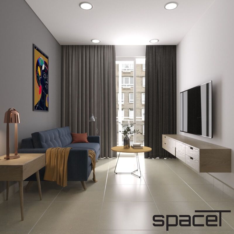 Phòng khách - Căn hộ Sky 89 Quận 7 - Phong cách Modern  | Space T