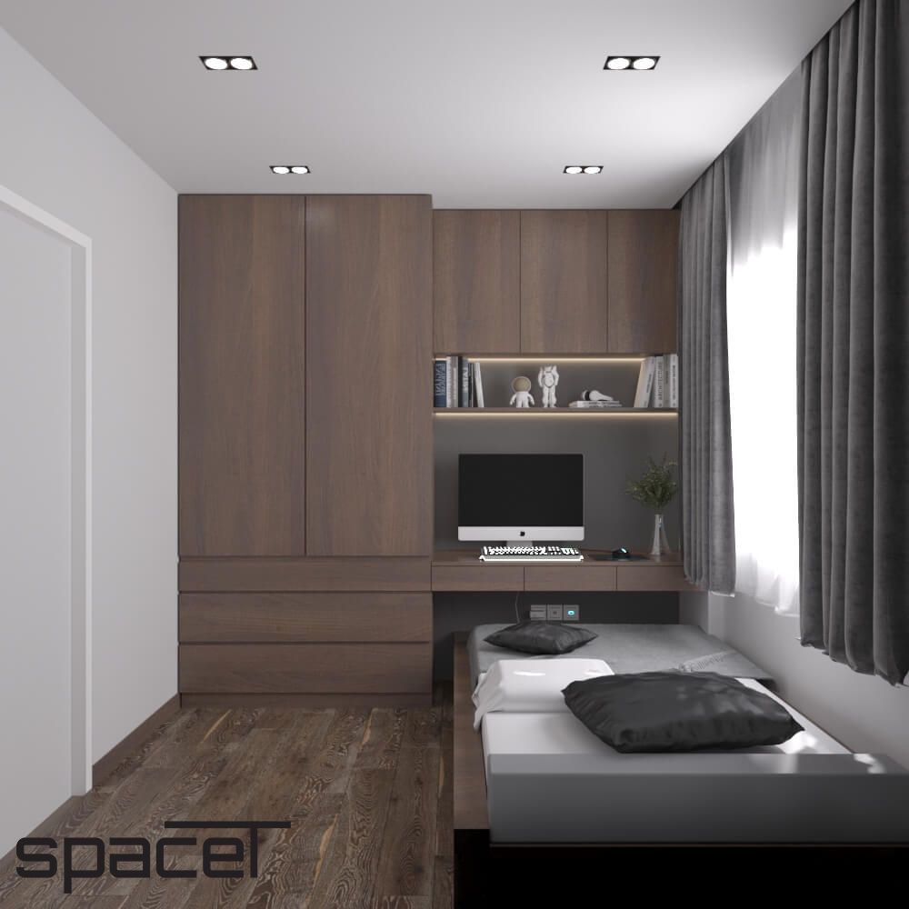 Phòng ngủ - Căn hộ Scenic Valley Quận 7 - Phong cách Modern  | Space T