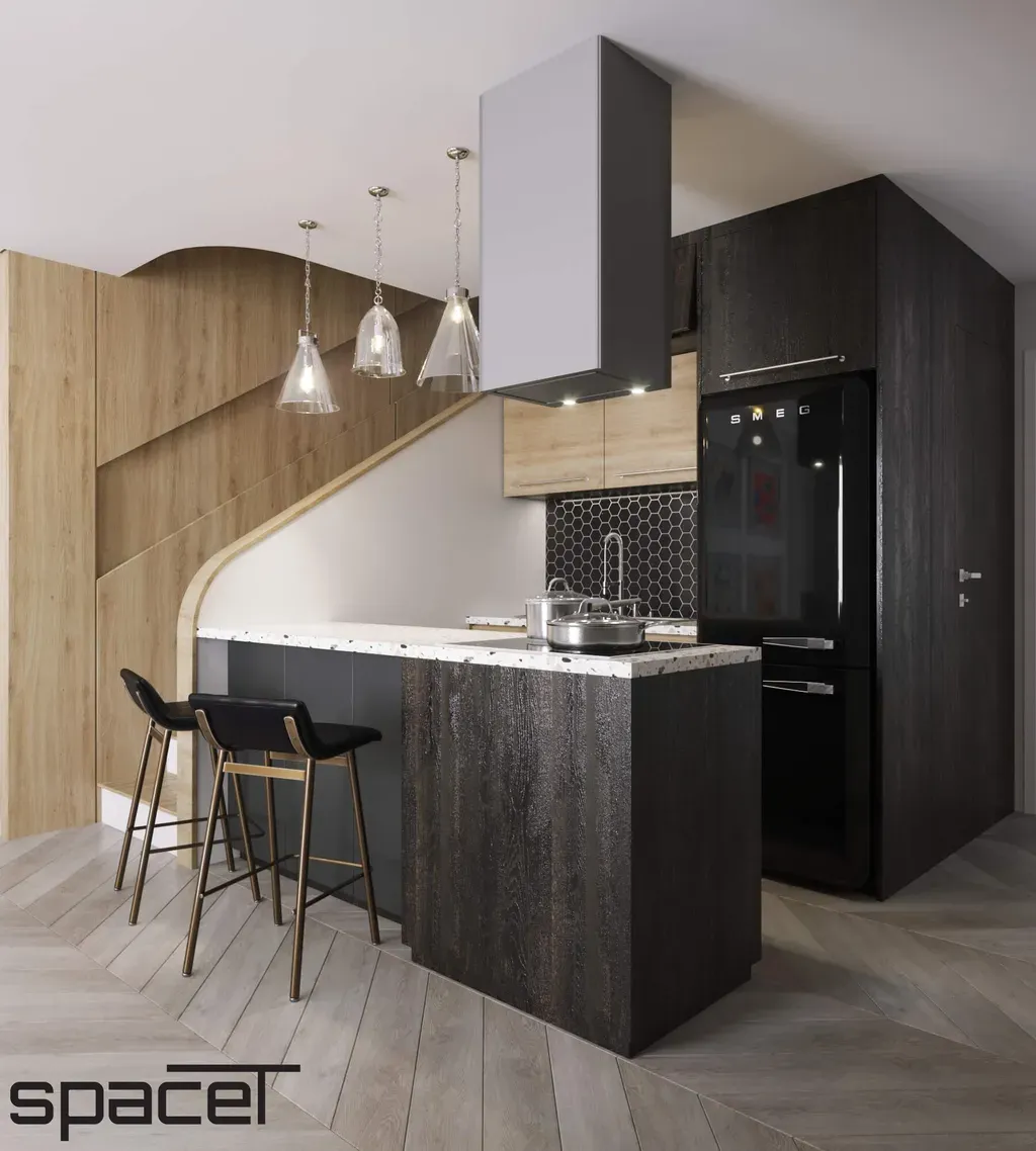 Phòng bếp - Căn hộ duplex Ricca Quận 9 - Phong cách Modern | Space T