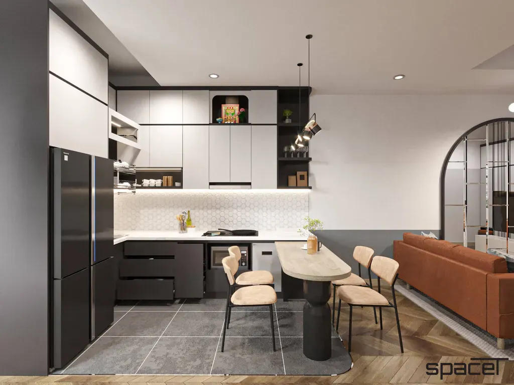 Phòng bếp, Phòng ăn - Căn hộ Vĩnh Lộc Quận Bình Tân - Phong cách Modern | Space T