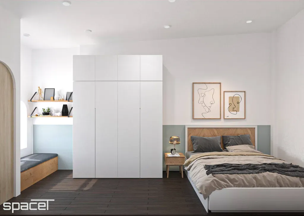 Phòng ngủ - Nhà phố Quận 6 - Phong cách Scandinavian + Color Block | Space T