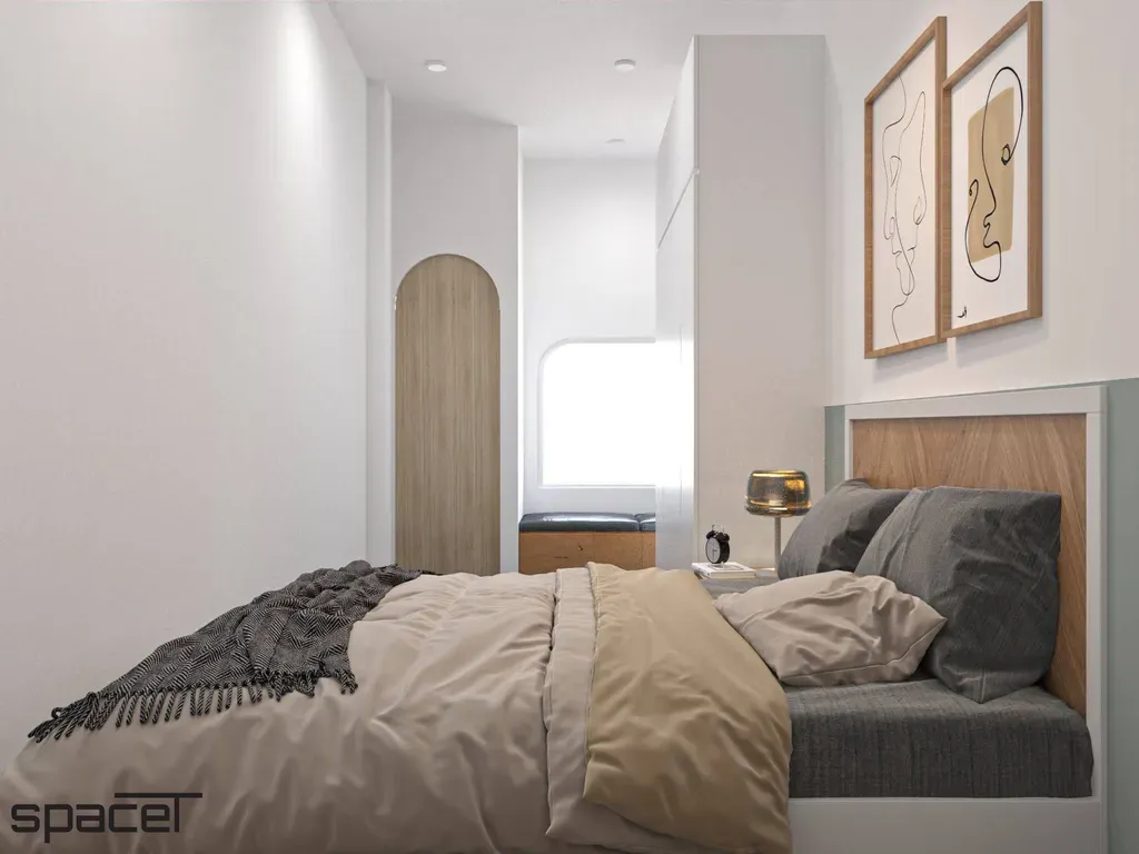 Phòng ngủ - Nhà phố Quận 6 - Phong cách Scandinavian + Color Block | Space T