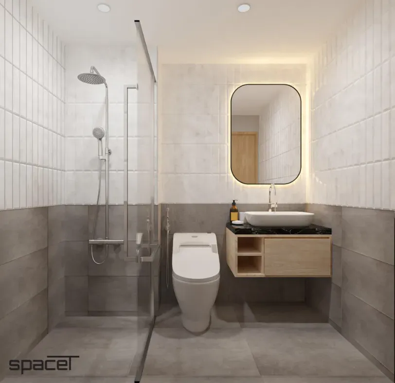 Phòng tắm - Cải tạo Căn hộ SaigonLand Bình Thạnh 68m2 - Phong cách Color Block | Space T