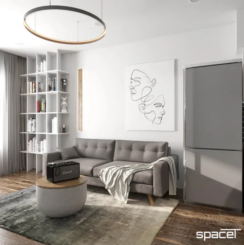 Phòng khách - Căn hộ Mizuki Park Bình Chánh 56m2 - Phong cách Modern | Space T