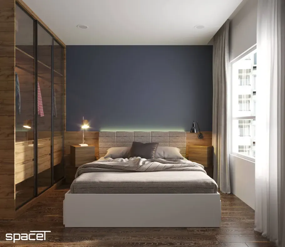 Phòng ngủ - Căn hộ Mizuki Park Bình Chánh 56m2 - Phong cách Modern | Space T