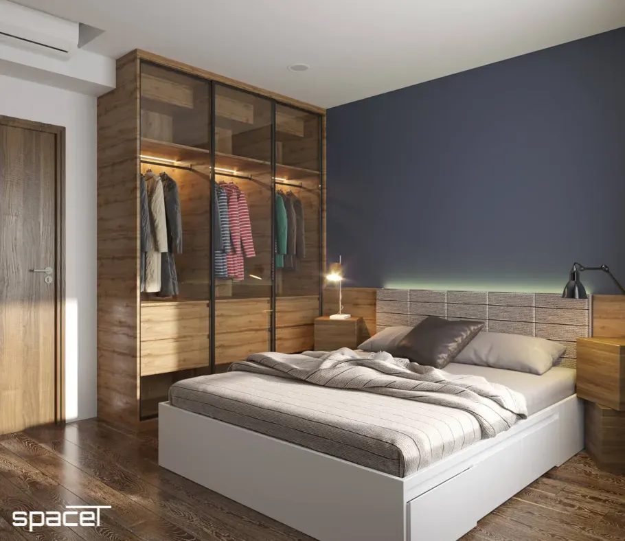 Phòng ngủ - Căn hộ Mizuki Park Bình Chánh 56m2 - Phong cách Modern | Space T