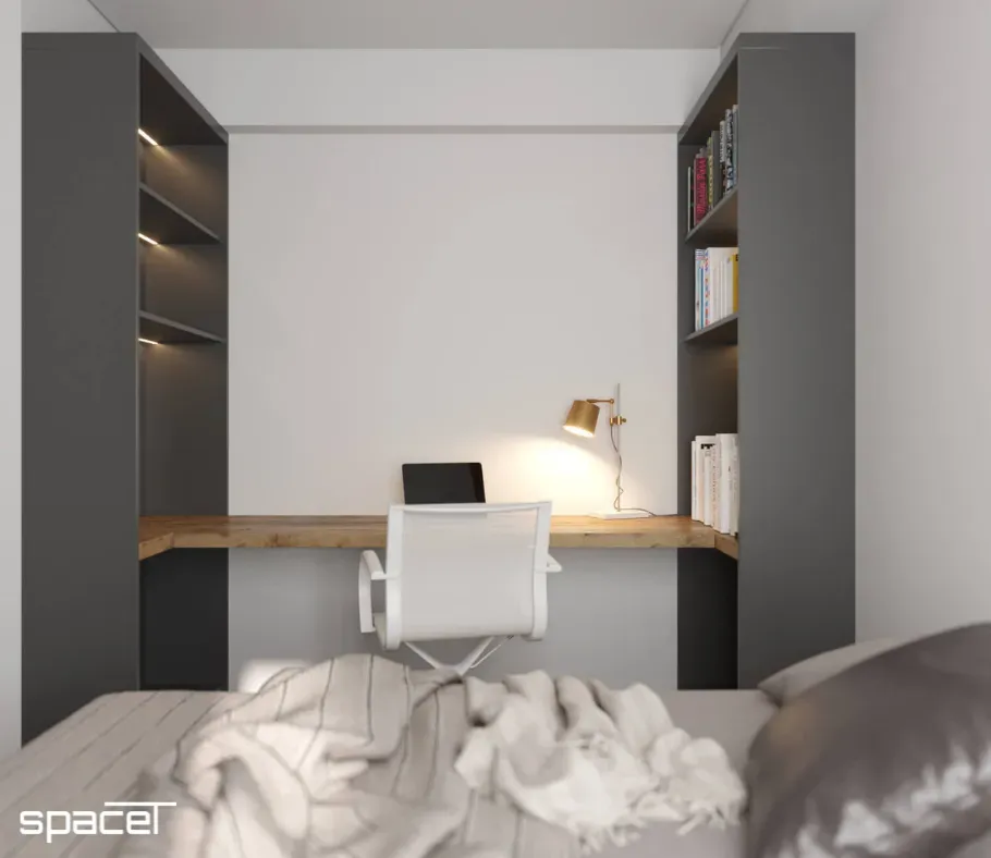 Phòng ngủ, Phòng làm việc - Căn hộ Mizuki Park Bình Chánh 56m2 - Phong cách Modern | Space T