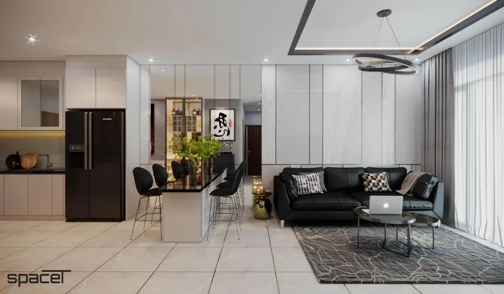 Phòng khách, Phòng ăn - Căn hộ Opal Bình Thạnh - Phong cách Modern | Space T