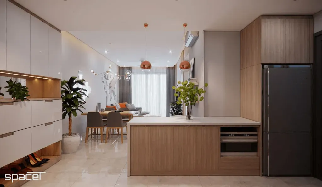 Phòng bếp, Phòng ăn - Căn hộ One Verandah Quận 2 - Phong cách Scandinavian + Modern | Space T