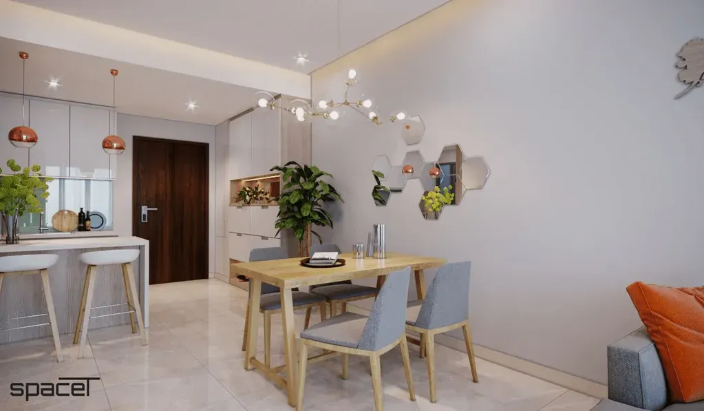 Phòng ăn, Lối vào - Căn hộ One Verandah Quận 2 - Phong cách Scandinavian + Modern | Space T