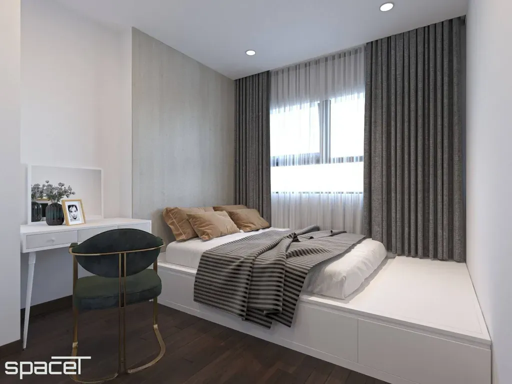 Phòng ngủ - Cải tạo Căn hộ Golden Mansion Phú Nhuận - Phong cách Color Block + Scandinavian | Space T